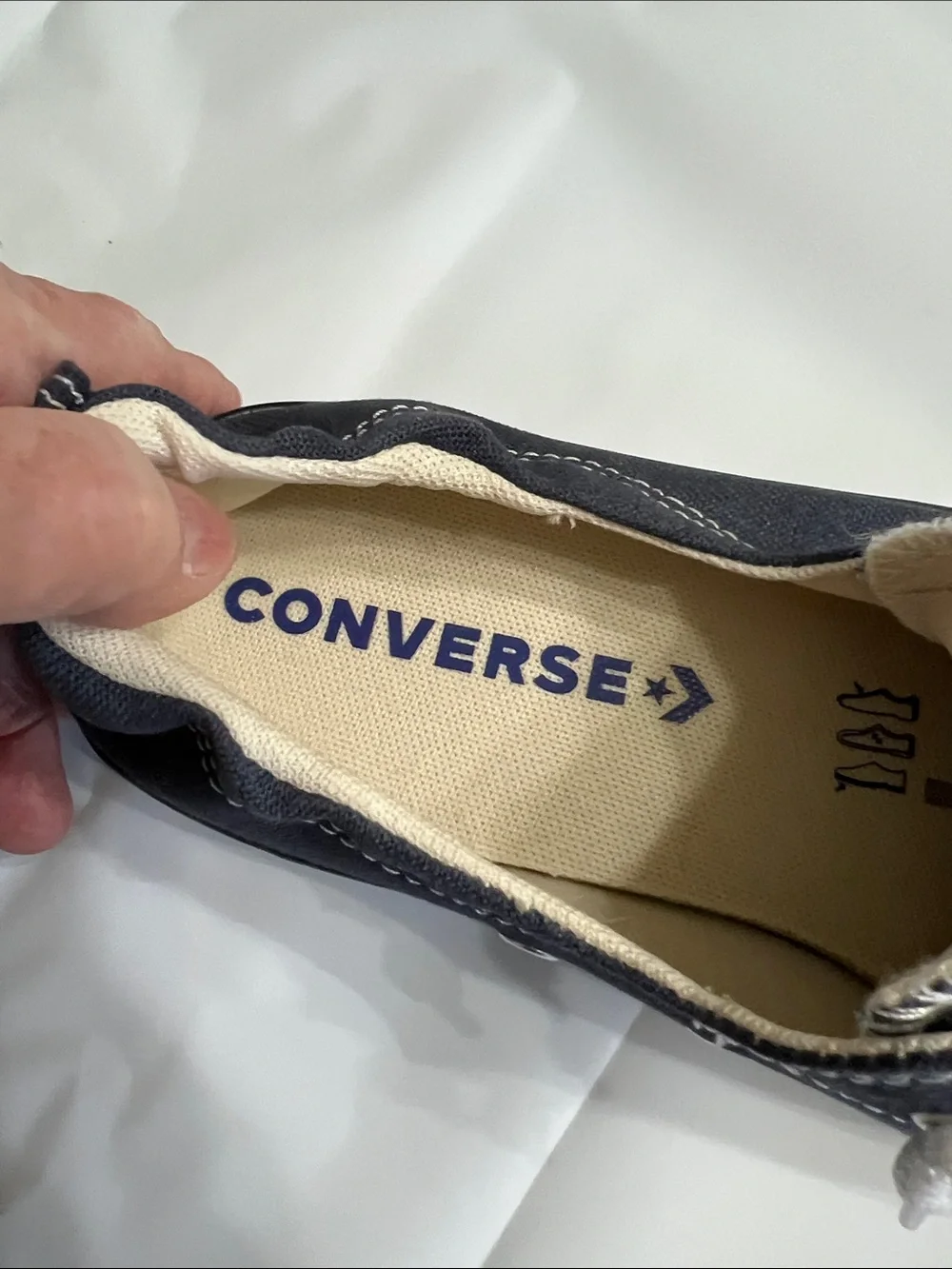 Converse All Star Low Top Sneakers in Navy and White - Picture 3 of 6